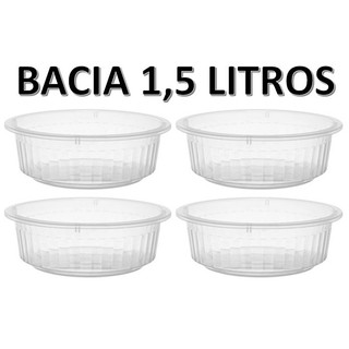 Bacia De Plastico 1,5 Litros Bacia Transparente - JAGUAR
