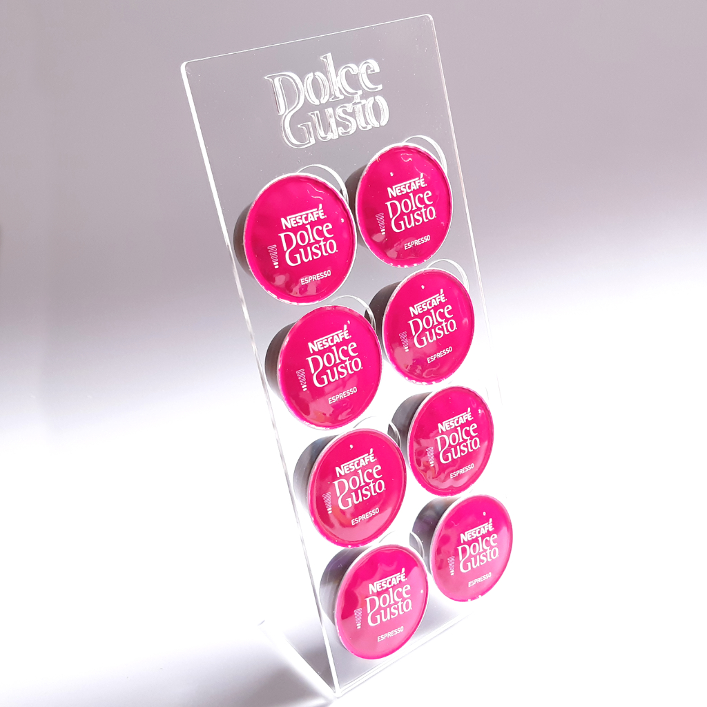 Suporte 8 ou 20 Cápsulas De Café Expresso Três Corações Dolce Gusto Acrílico