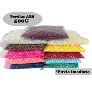 Pérola Abs Com Furo Passante - Varias Cores Pacote 500 Gramas Envio Imediato Qualidade Premium