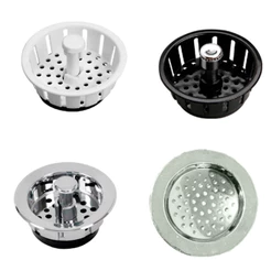 Ralo Cestinha Americano Branco Preto Cromado Branco ABS Com Ou Sem Pino Raliniho Pia Cozinha Casa