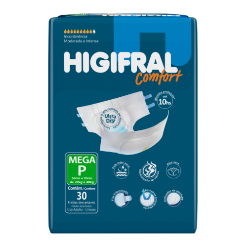 Fralda Geriátrica Higifral Confort Mega - 06 Pacotes