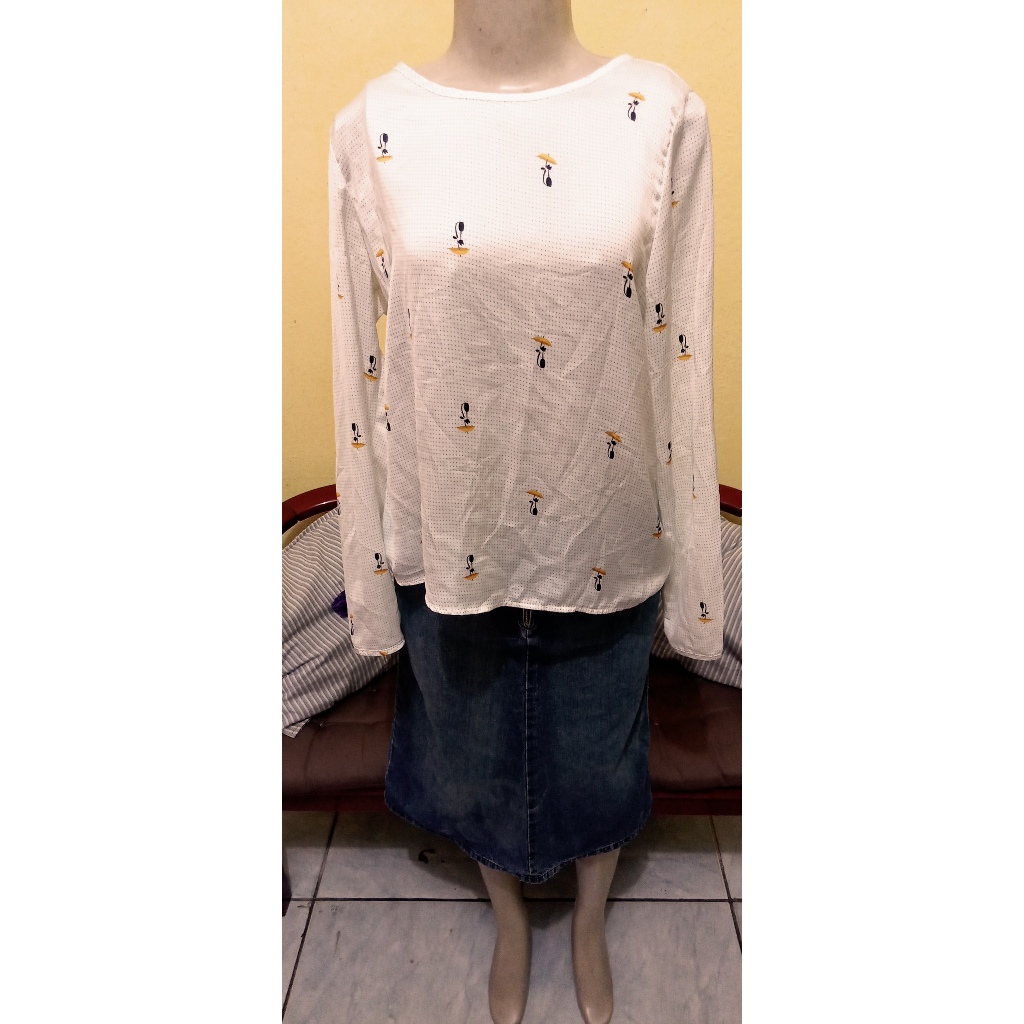 blusa branca moda evangélica tam G / marca melon   100 % poliéster melhor preço