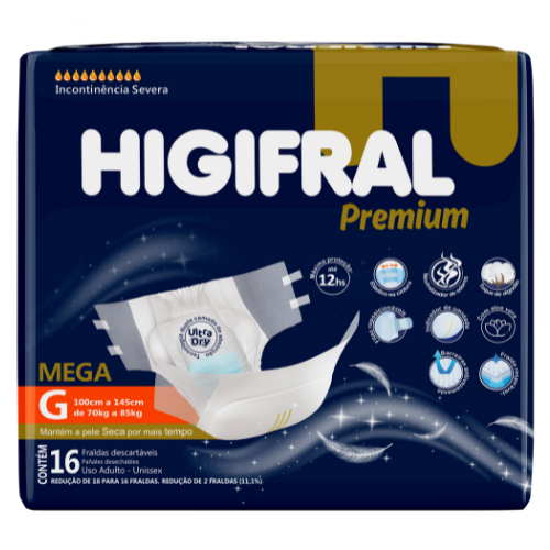 Fralda Geriátrica Higifral Premium Tam G -3Pcts