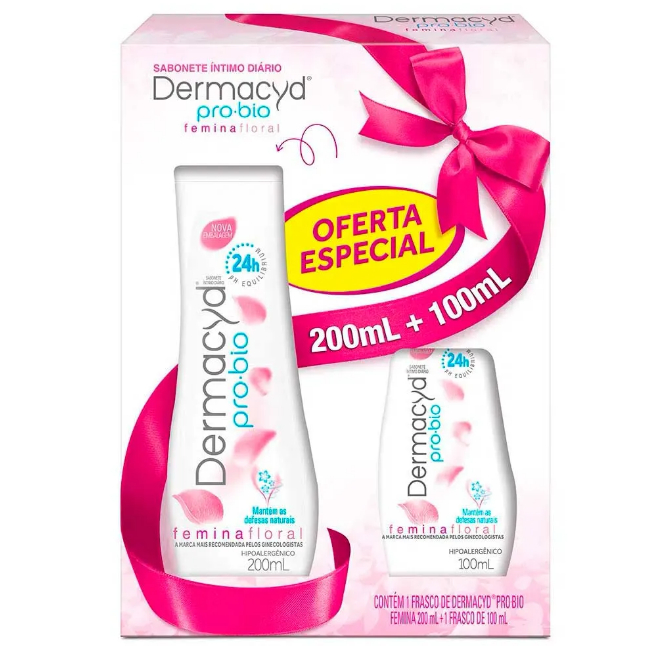Sabonete Líquido Íntimo Dermacyd Pro-Bio Femina Floral Kit ou Unitário