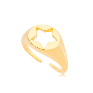 Anel Estrela Regulável Feminino Ouro 18k Ou Prata 925 em Oferta na Shopee