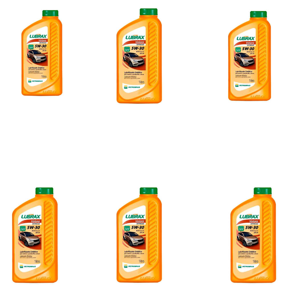 Óleo Lubrax 5w30-valora-offroad Acea C2 C3 Api Sn Kit 06 Unidades de 1 Litro.