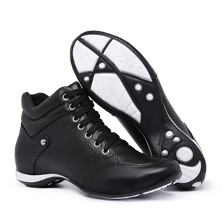 Tênis Sneaker Feminino Couro Legitimo Botinha Confortável Treino Academia Casual em Oferta na Shopee