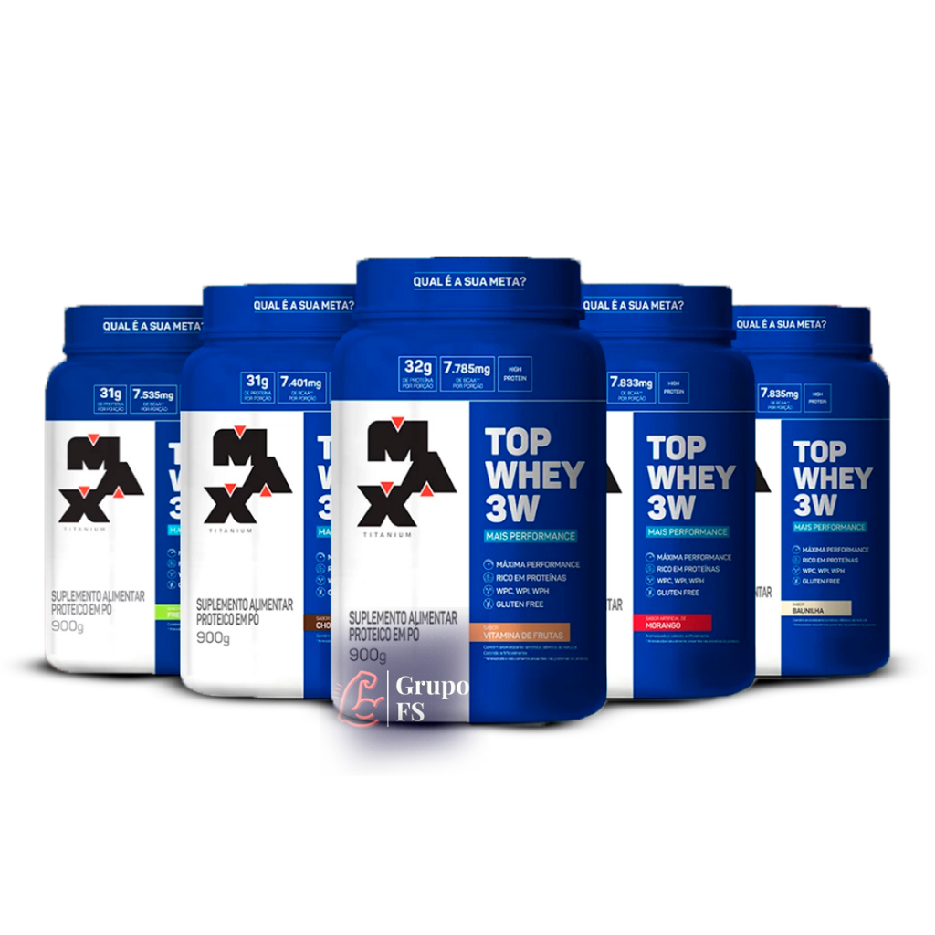 Whey Protein Top Whey 3w Mais Performance 900g Max Titanium