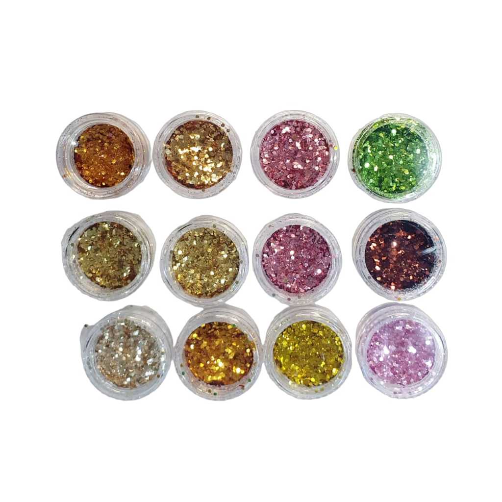 KIT 12 Glitter Encapsulado para Unhas Glitter encapsulado para unhas com formato 385