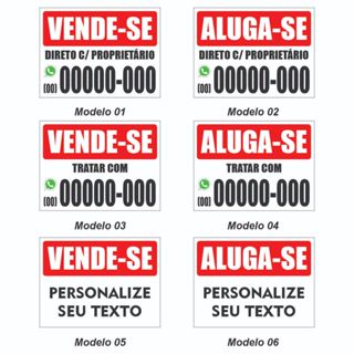 Placa Vende-se ou Aluga-se Personalizavel - Imóvel Terreno Casa Apartamento Produtos - Proprietário em Oferta na Shopee