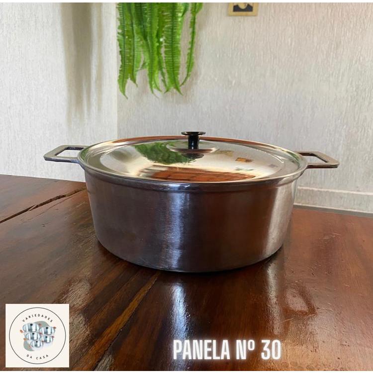 Panela Nº30 - 7 litros - caçarola grande de alumínio batido fundido com tampa em alumínio leve em Oferta na Shopee