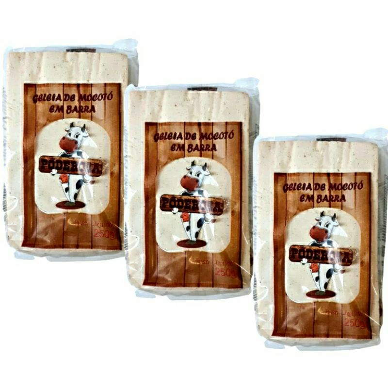 Kit c/ 3 Geléias de Mocotó  Em Barra - Poderosa -  250g cada em Oferta na Shopee