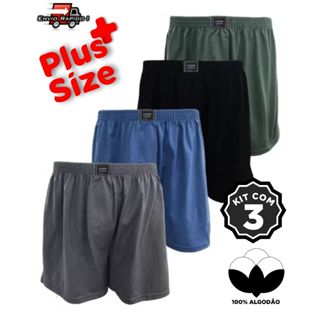 Kit 3 Pijamas Masculino Samba Canção Plus Size Algodão Confortavel Largo Tecido Macio Short para Dormir/descansar/Lazer Produto de Qualidade Ideal para um sono perfeito