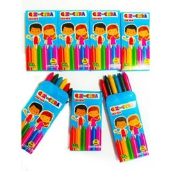 30 Cx Giz De Cera 6 Cores Colorido Atacado Para Kit Festa Lembrancinha Aniversario Prenda novo