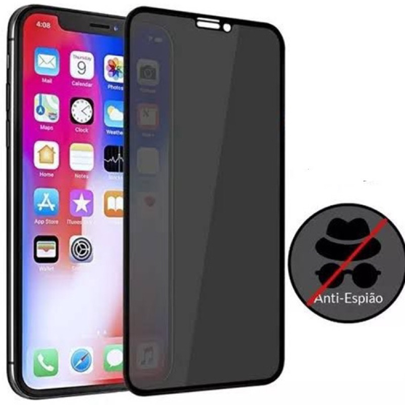 Película 3D Privacidade Anti Espionagem Para IPhone 13 / 13 Pró / 13 Pró Max / iPhone 14 / 14 Pró / 14 Pró Max / 14 Plus / iPhone 15 / 15 Pró / 15 Plus / 15 Pró Max Película Privativa