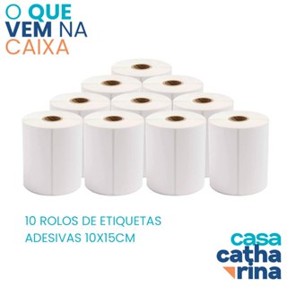 Kit 10 Etiquetas 180und Termica 10x15 branca A Prova Dagua E-commerce Zebra ELGIN Argox