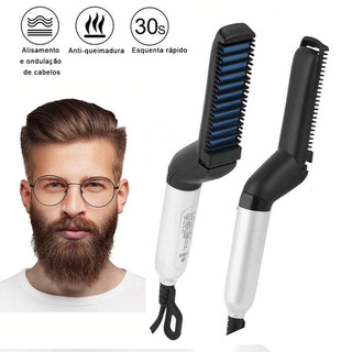 Escova Barba Chapinha Modelador Pente Portatil Para Cabelo Masculino Pente Eletrico Alisa…