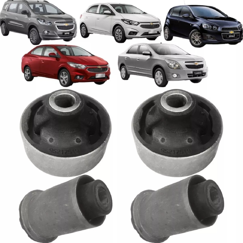 Kit 04 Buchas da Bandeja Dianteira Cobalt 2011/ Joy 2019/ Onix 2013/ Prisma 2013/ Sonic 2012/ Spin 2013/ ...