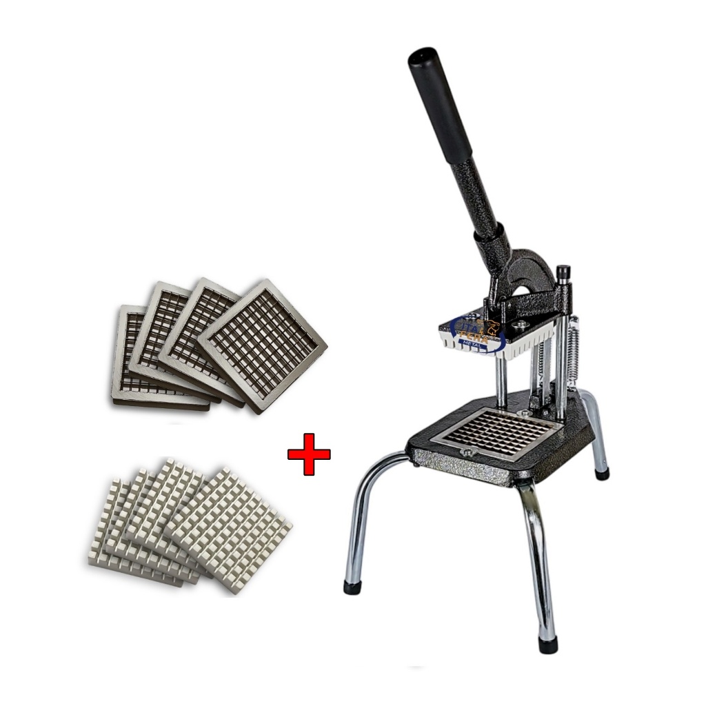 Picador Profissional Cabrita Manual Cortador de Legumes Batata Palito Tomates Frutas Embutidos Industrial Com 4 Facas Resistente