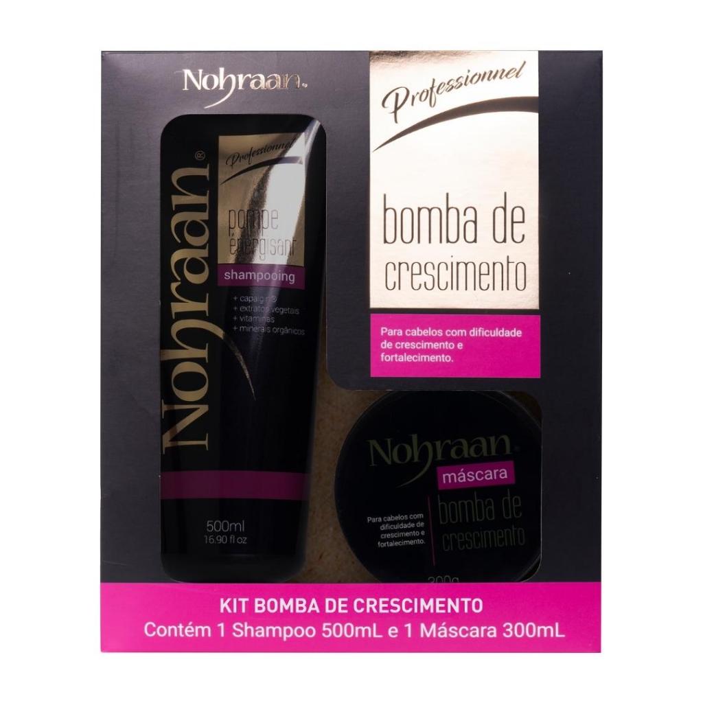 Kit Bomba de Crescimento - Nohraan Profissional | Shampoo 500ml + Máscara 300ml