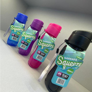 Garrafa Squeeze 300ml 19X5cm Garrafinha Multicolorida para Dia Dia Levar na Bolsa Pequena Universal Top Útil