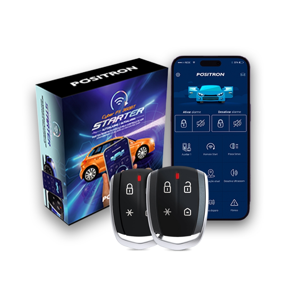 Alarme Automotivo Universal Positron PX360BT Starter Com Sensor de Presença