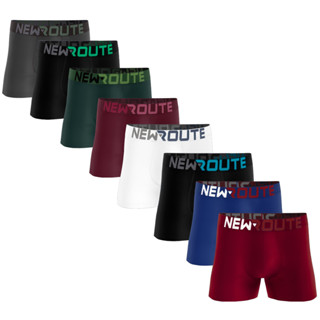 Kit 5 Cuecas Boxer Adulto New Route Cueca Box Masculino Microfibra Premium