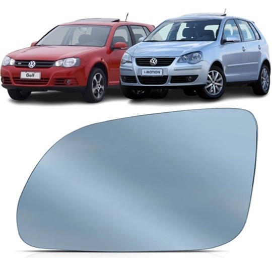 Lente Espelho Retrovisor Azul Golf 2007 / 2012 Polo 2008 / 2016