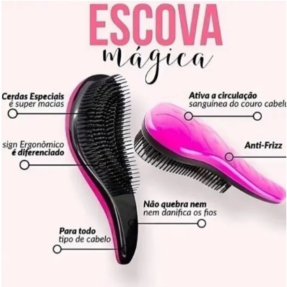 Kit Revenda Salão 10 un Escova de Cabelo Mágica Antifrizz Desembaraça - 10 peças