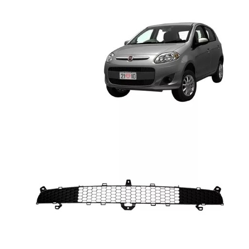Grade Dianteira Superior Palio Novo 2012 A 2016 Cinza Top de Linha