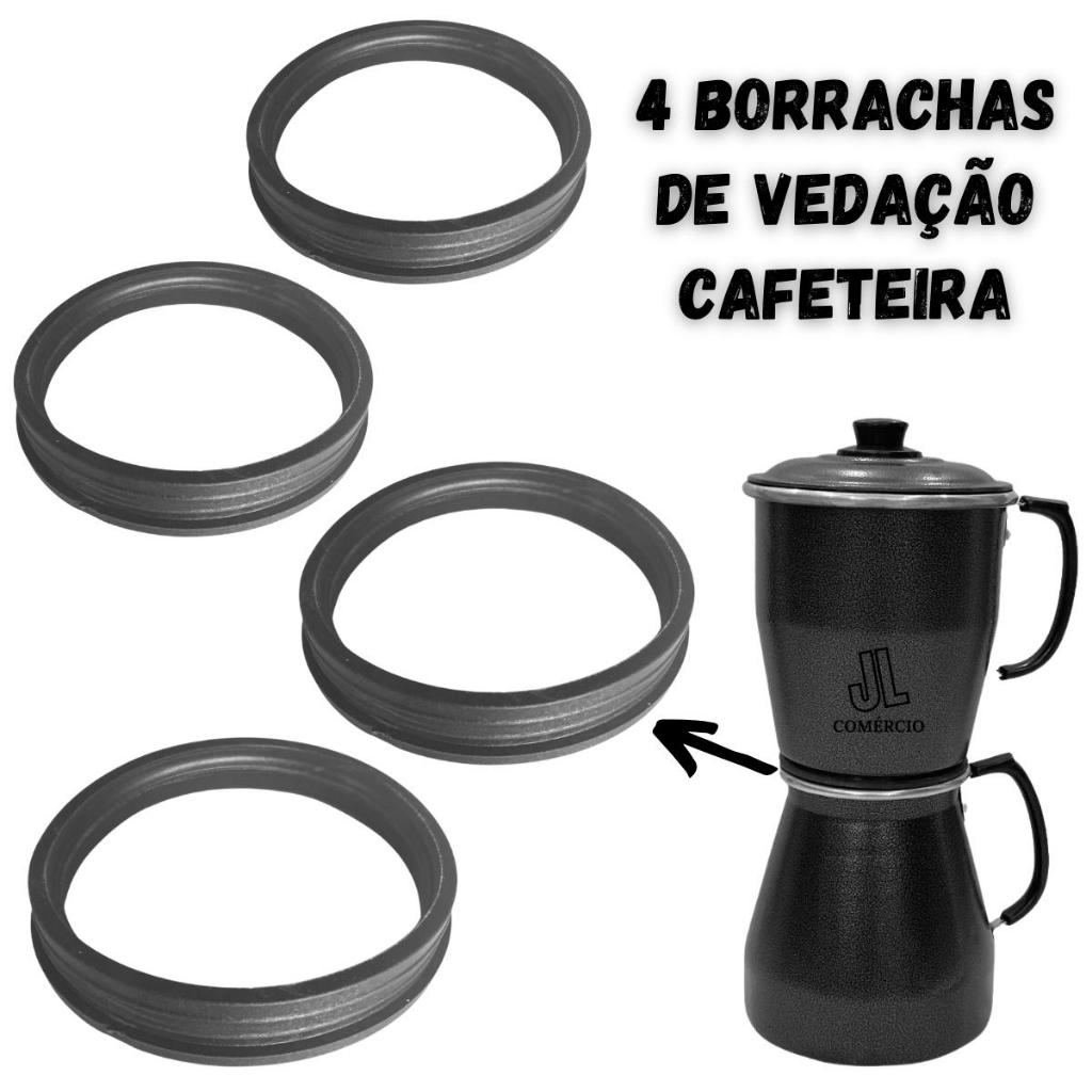 Borracha Extra Para Cafeteira de Fogão Kit Com 4 Unidades Anel de Vedação