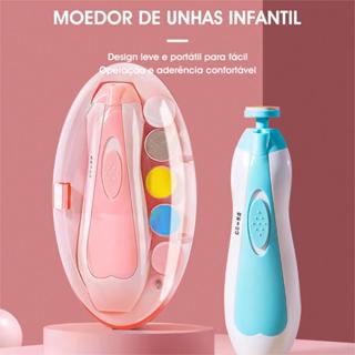 Lixa de Unha Elétrico Aparador Cortador Para Bebê Infantil Com Estojo 6 lixas Premium