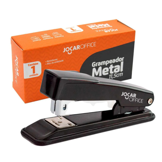 Grampeador Metal Preto 11,5cm  JOCAR-OFFICE em Oferta na Shopee