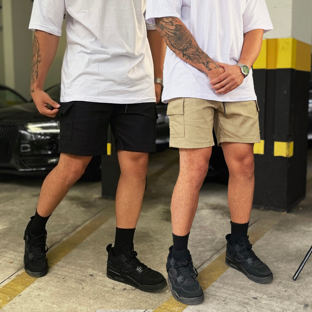 Short Masculino com Bolsos Laterias Curta Cargo Bermuda Verão Street Lançamento 2024 em Oferta na Shopee