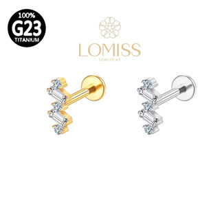 Piercing Helix Conch Tragus Labret Titânio Pvd 5 Zirconias em Oferta na Shopee