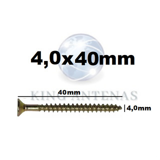 Kit 50 Peças Parafuso 4,0x40 para Madeira Chipboard Cabeça Chata Philips - New Fix