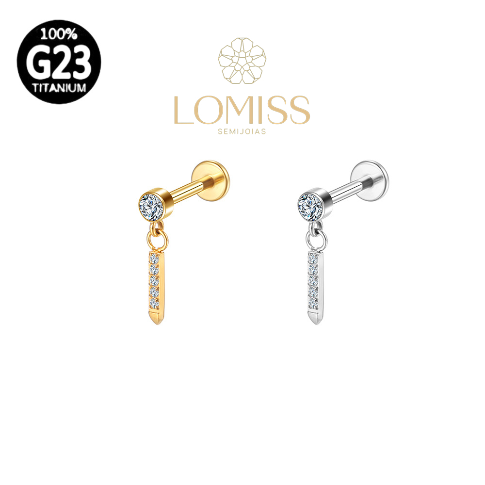 Piercing Helix Conch Tragus Labret Titânio Pvd Ponto De Luz Pingente Barra Zirconia em Oferta na Shopee