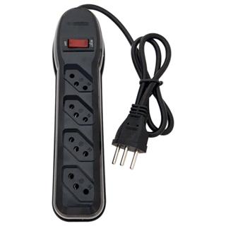 Filtro de Linha de 4 Tomadas Régua Elétrica Tripolar 10 Amperes com Fusível e Interruptor 110V e 220V Melhor Qualidade