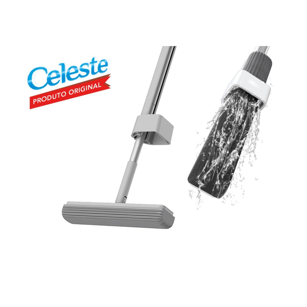 Rodo Magico de Limpeza Mop Esfregão Mopi Limpeza Celeste Fácil  torção Rodo de Limpeza