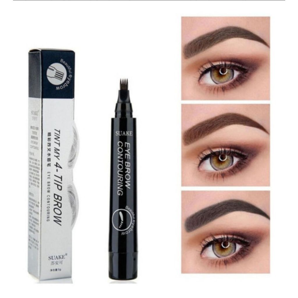 Caneta Para Correção De Sobrancelha preta Microblading Com 4 Pontas Resistente A Água Cor Black