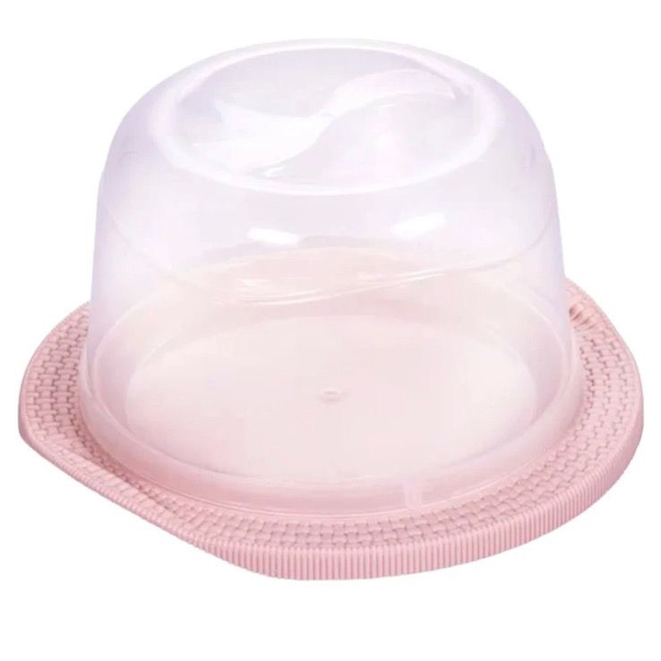 Queijeira de plástico rosa tear com tampa e prato decorado grande para queijo de cozinha - porta queijo de plastico - queijeira queijo rosinha