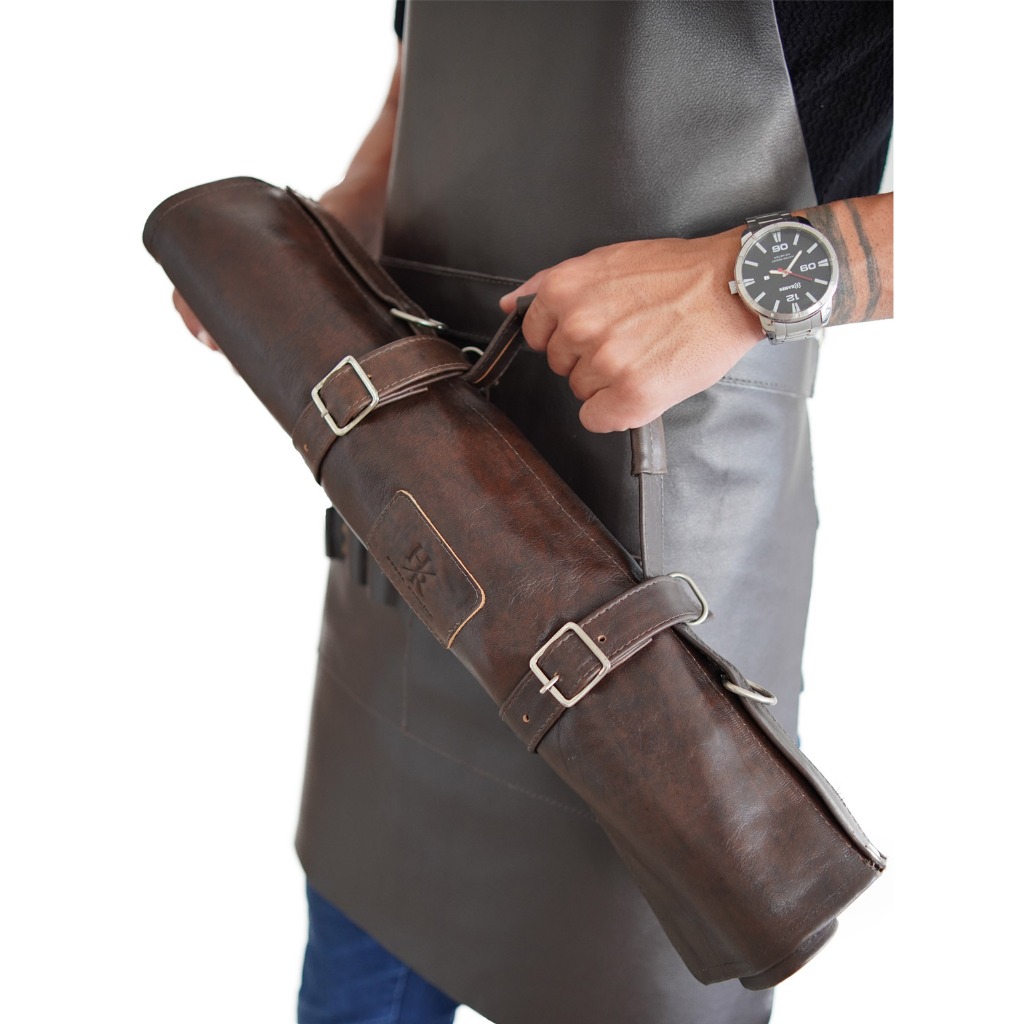 ESTOJO PARA FACAS CHEFE PROFISSIONAL EM COURO 100% LEGITIMO. CASA, BAG, PORTA FACAS BOLSA PARA FACAS