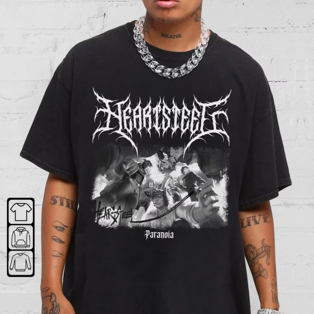 Camiseta T-shirt Unissex Algodão Heartsteel Kpop Heavy Metal Paranoia Exo