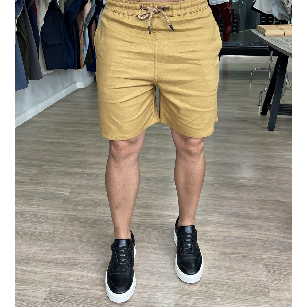 Bermuda Linho Comfort Slim Com Elastano Masculino