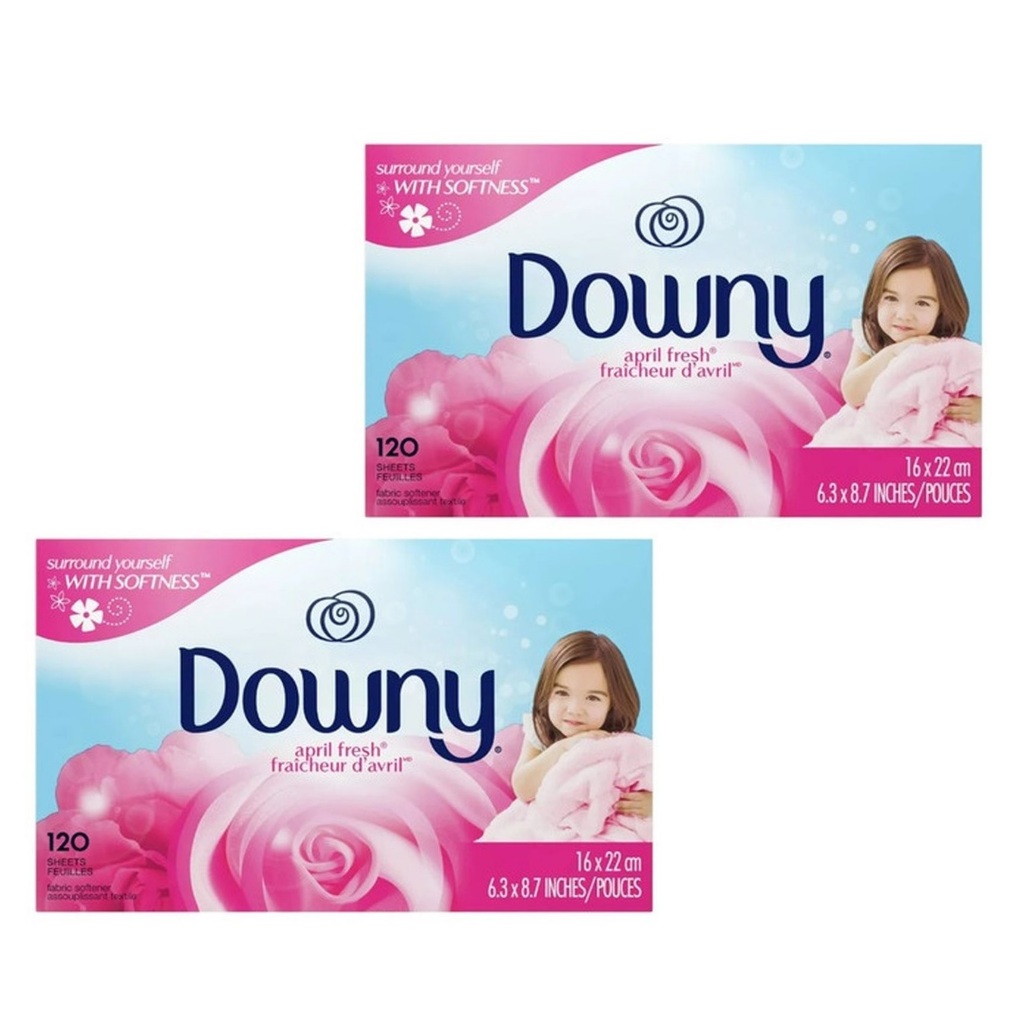 Amaciante em Folhas para Máquina Secadora de Roupas Downy com Perfume de Brisa e Verão April Fresh Floral 2un