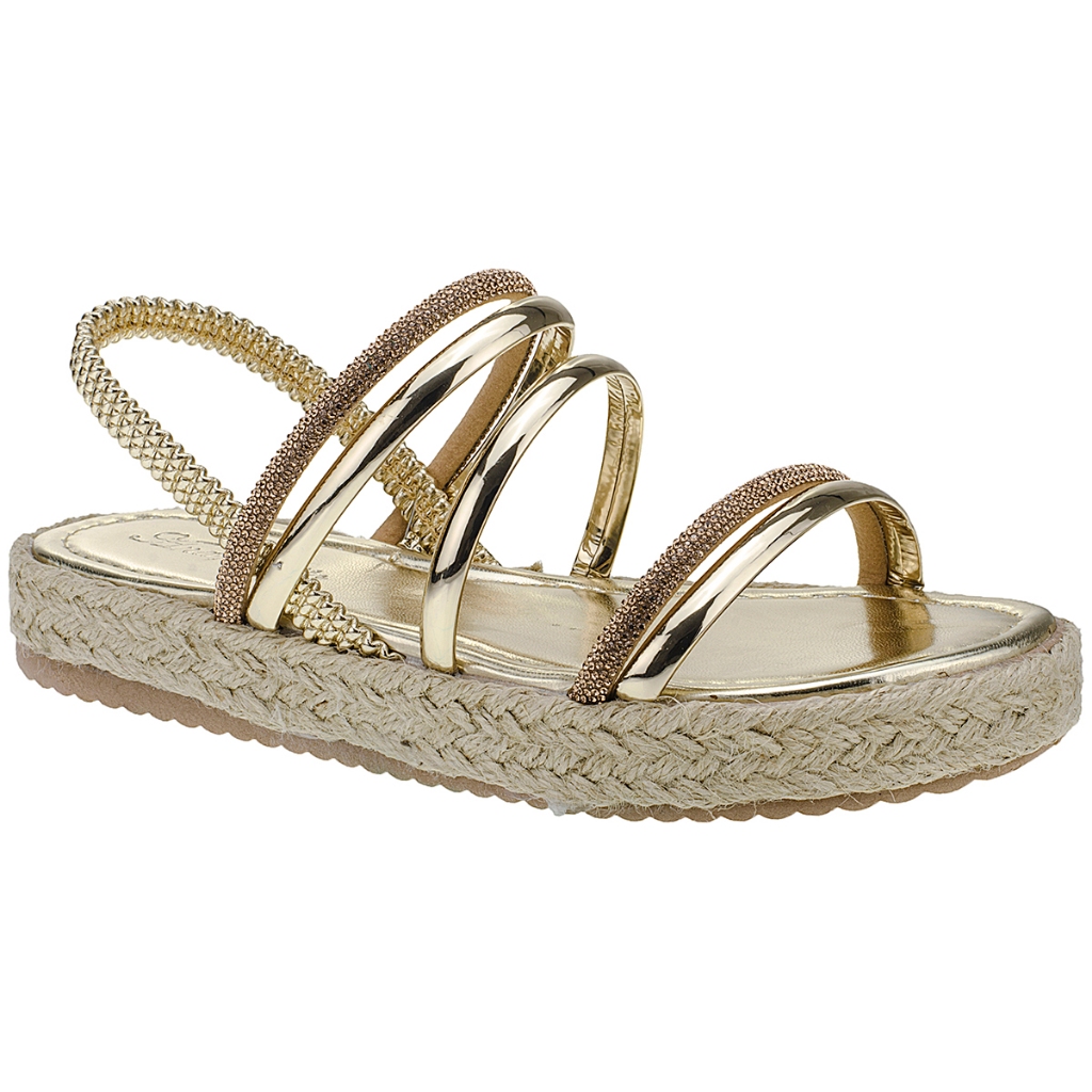 Sandália Feminina Rasteira Papete Plataforma Slide Confortavél Tiras Brilho Pedraria Moda Casual