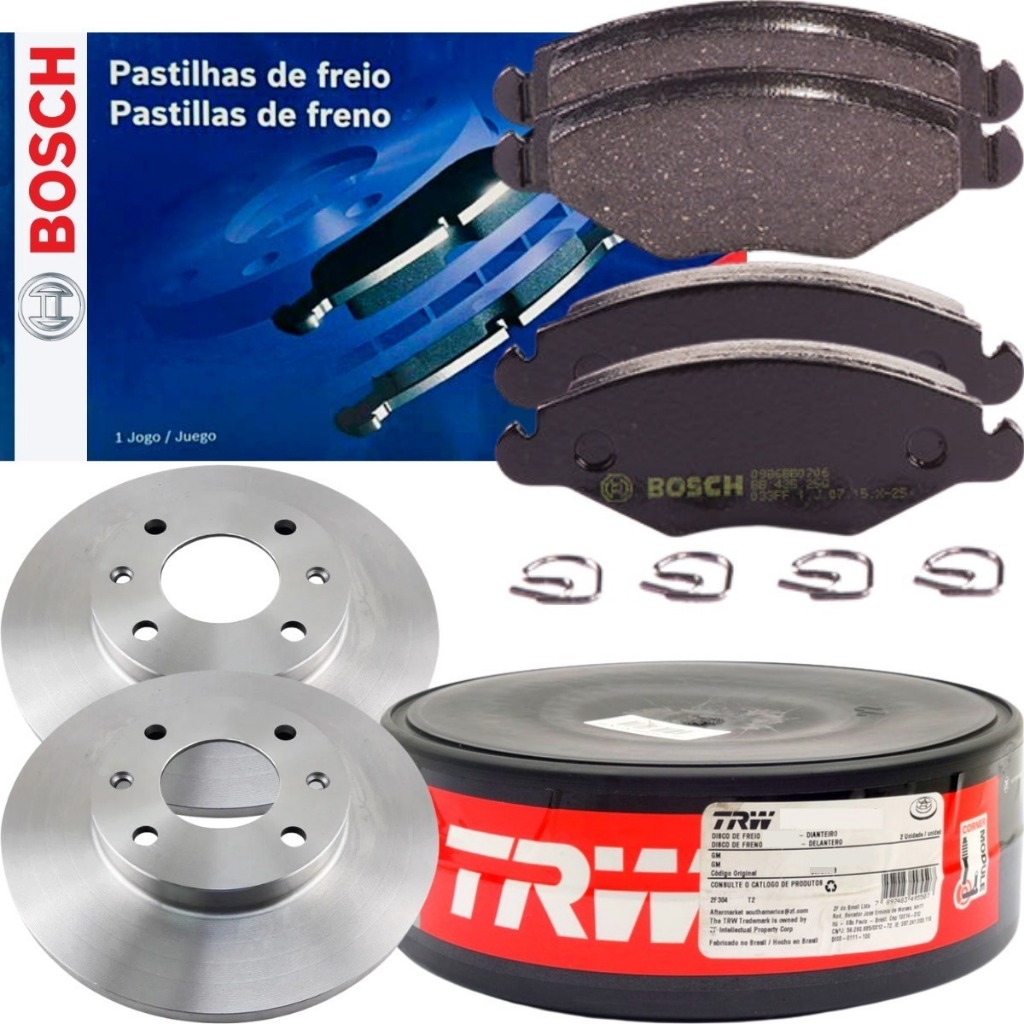 Disco de Freio + Pastilha Original Bosch Peugeot 206 207 1.4