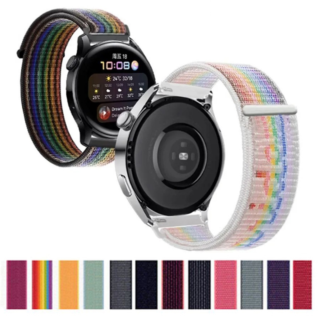 Pulseira 22mm de Nylon Velcro para haylou gst/amazfit gtr 2/mi watch color/garmin Vivoactive 4 Ticwatch Pro 3 745
