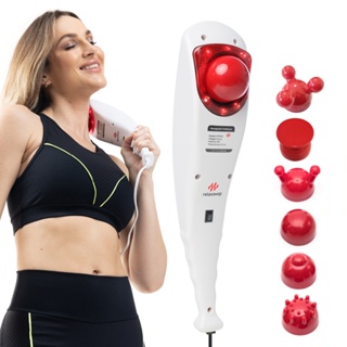 Massageador Manual Infravermelho Vibratório Percussão 6 Ponteiras em Oferta na Shopee