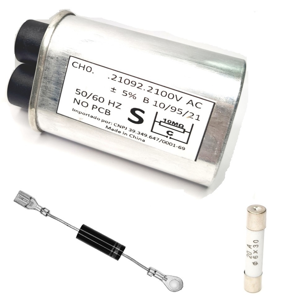 capacitor para microondas alta tensao 0,90uf + diodo e fusivel